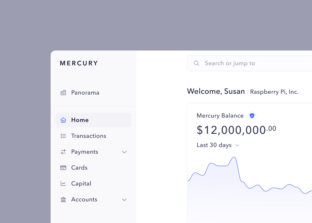 Panorama's entry point in the Mercury dashboard